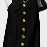 Ada | Sijonas su sagomis priekyje, laisvas kirpimas, kišenėmis ir miesto stiliumi