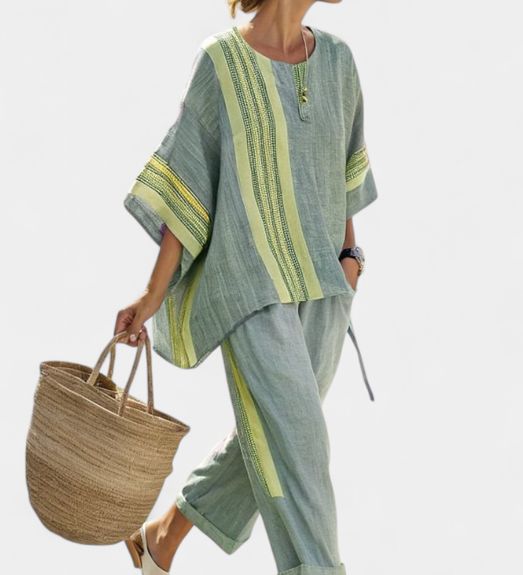 Dalia – Boho stiliaus lino ir bambuko komplektas