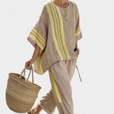 Dalia – Boho stiliaus lino ir bambuko komplektas